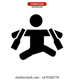 betrunkenes menschliches Symbol oder Logo, einzelne Zeichen Symbol Vektorillustration Illustration - hochwertige Vektorsymbole im schwarzen Stil
