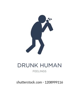 drunk human icon. Trendy flat vector drunk human icon on white background from Feelings collection, vector illustration can be use for web and mobile, eps10