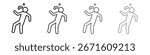 Drunk human icon vector illustration, line design icon. Editable strokes.