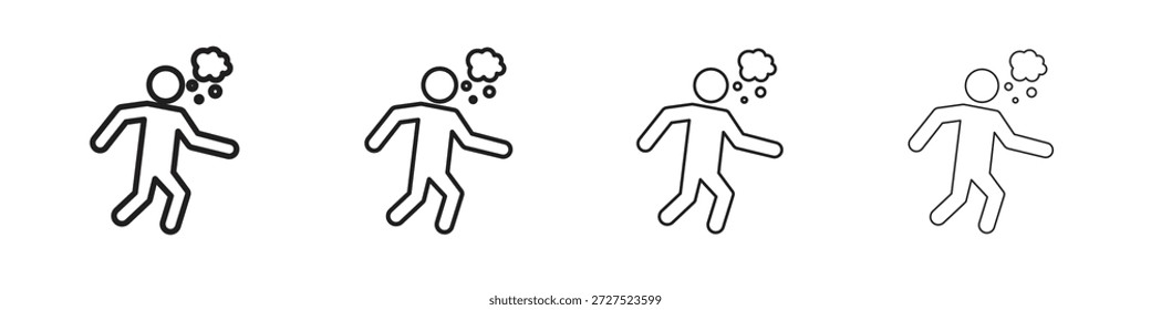 Drunk human icons for mobile concept and web design color editable