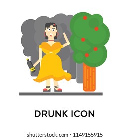 Drunk icon vector isolated on white background for your web and mobile app design, Drunk logo concept
