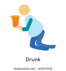 Drunk icon vector isolated on white background for your web and mobile app design, Drunk logo concept person