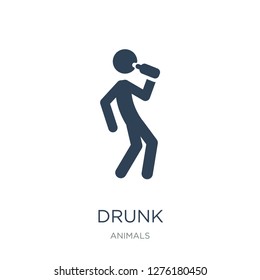 drunk icon vector on white background, drunk trendy filled icons from Animals collection, drunk vector illustration