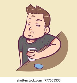 Drunk man in bar