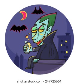 drunk man Dracula,vector