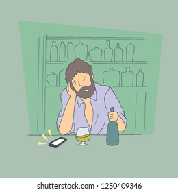 drunk man flat design style