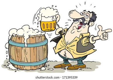 Drunk man having beer at pub