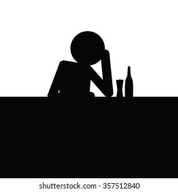 drunk man icon vector silhouette illustration