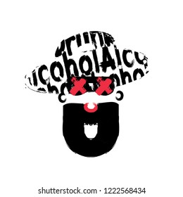 Drunk man illustration