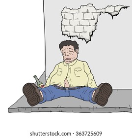 drunk man illustration