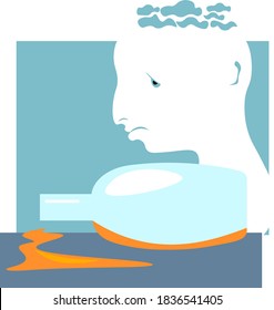 Hombre ebrio, ilustración, vector sobre fondo blanco