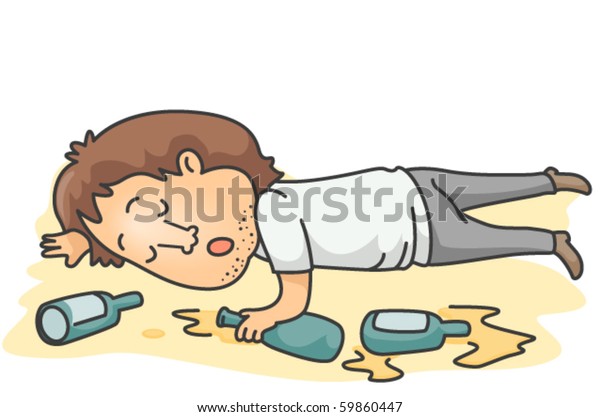 Drunk Man Lying Unconscious On Floor Stock Vector Royalty Free 59860447 Shutterstock 6175