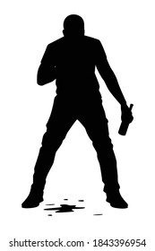 Drunk-man-Silhouette-Vektorgrafik auf Weiß