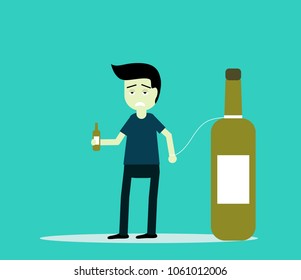A drunk man,no Drink alcohol