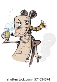 Drunk Mouse. Cartoons personage