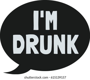 I'm Drunk Party props for marriage, bachelor party, house party, event. vector illustration.