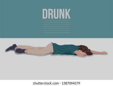 Drunk People Falling Over vector