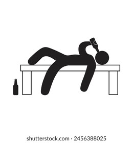 drunk person flat icon vector