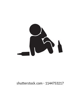 Drunk person icon. Vector.