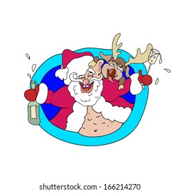 Drunk Santa and Deer