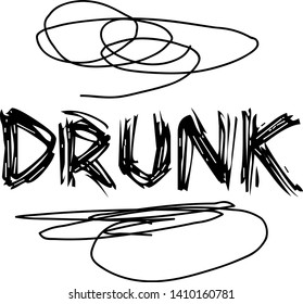 DRUNK stamp on white background