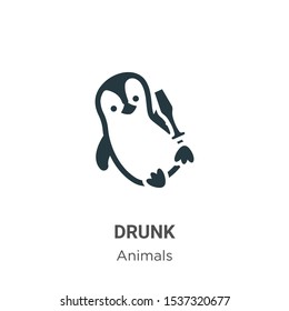 Drunk vector icon on white background. Flat vector drunk icon symbol sign from modern animals collection for mobile concept and web apps design.