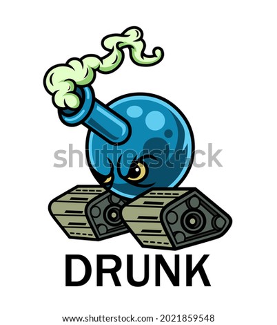Drunk Weed Illustration vector art
