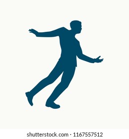 Drunkard young businessman walking. Social problem concept