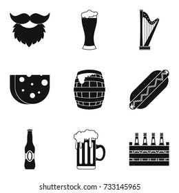 Drunken binge icons set. Simple set of 9 drunken binge vector icons for web isolated on white background