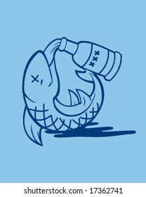 drunken fish design for party or beach