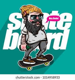 Betrunkener auf Skateboard