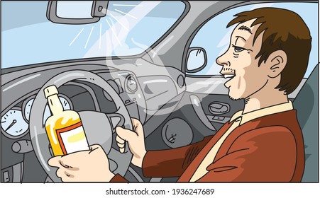 Drunken man, sleepy,  while driving Life threatening.