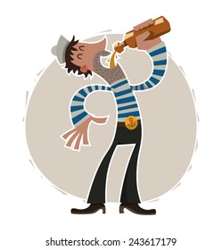 Drunken sailor, vector