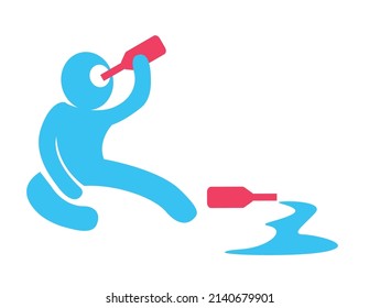 Drunken symbol Drunk Man silhouette Icon