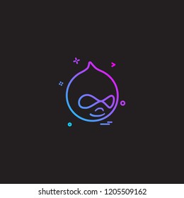 Drupal icon design vector 