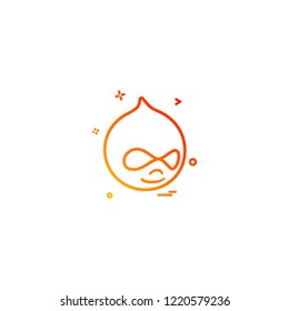 Drupal icon design vector 