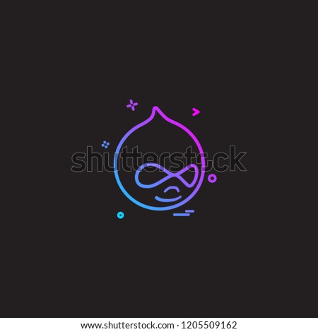 Drupal icon design vector 