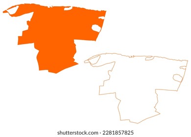 Druten municipality (Kingdom of the Netherlands, Holland, Gelderland or Guelders province) map vector illustration, scribble sketch Druten map