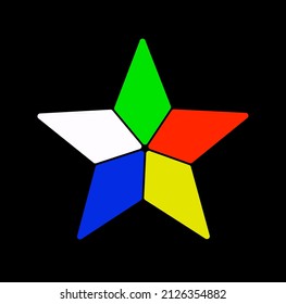 Druze religion symbol icon. Druze vector icon. five colors star vector.