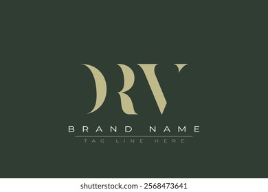 DRV abstract letter logo design. This logo is designed by three abstract letters.