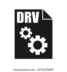 DRV Black File Vector Icon, Flat Design Style