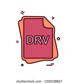 DRV file type icon design vector