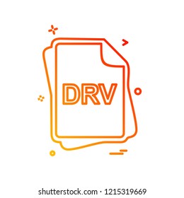 DRV file type icon design vector