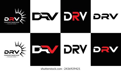 Logo de DRV. Diseño D R V. Letra blanca DRV. Diseño de logotipo de letra de D R V, D. Letra inicial DRV vinculado círculo mayúscula monograma logo. diseño. logotipo superior, más reciente, destacado,