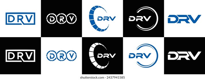 Logo de DRV. Diseño D R V. Letra blanca DRV. Diseño de logotipo de letra de D R V, D. Letra inicial DRV vinculado círculo mayúscula monograma logo. diseño. logotipo superior, más reciente, destacado,