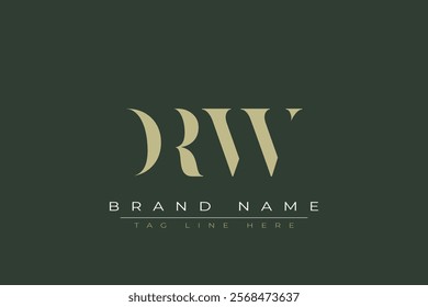 DRW abstract letter logo design. This logo is designed by three abstract letters.