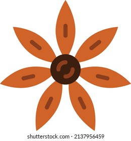 Dry Anise Concept, aniseed  vector color icon design, Condiments and Spices symbol, Food cooking ingredients Sign, Herbs and table sauce stock illustration