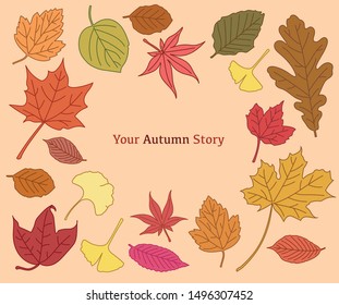  Dry autumn leaf pattern. flat design style minimal vector illustration.