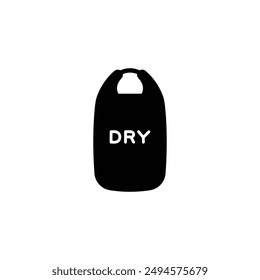 Dry bag icon. Flat silhouette version.