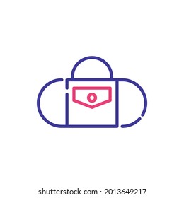 Dry bag vector 2 colours line icon style illustration. EPS 10 file 